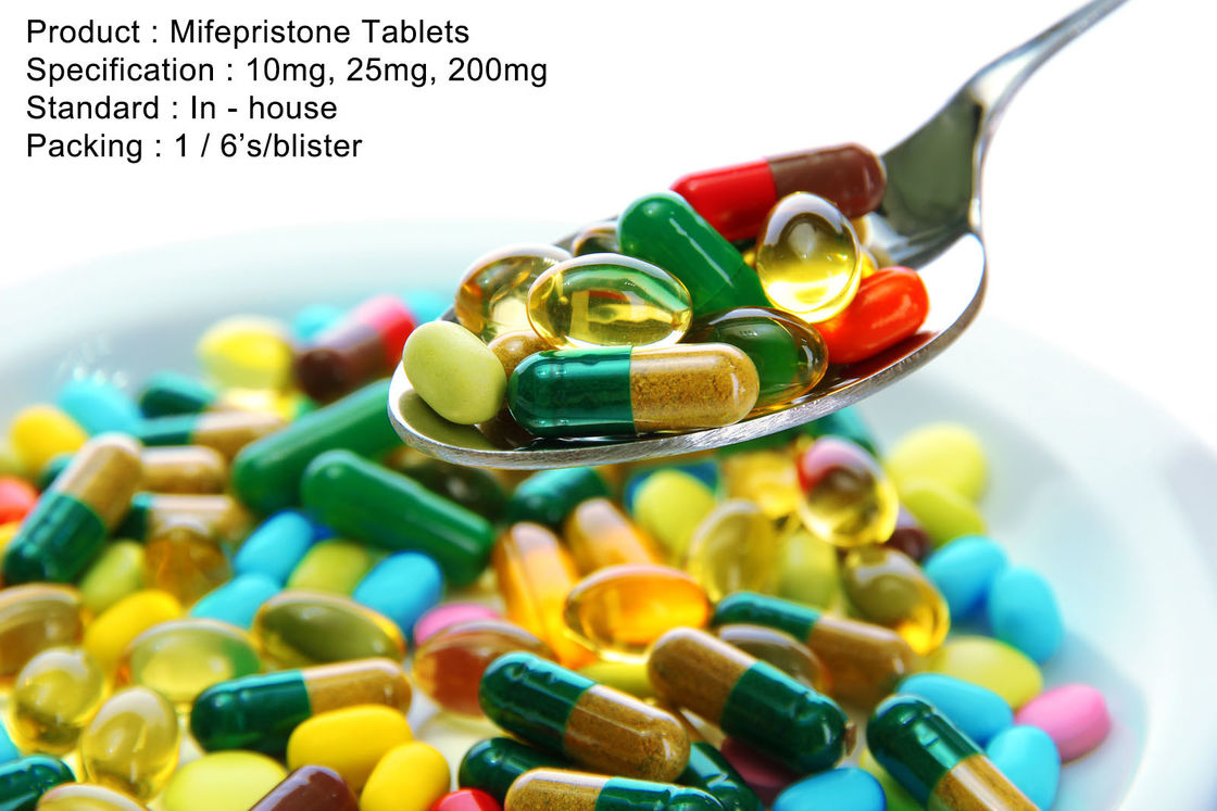 Mifepristone Tablets Oral Medications Antagonist Hormone Medication 10mg , 25mg , 200mg