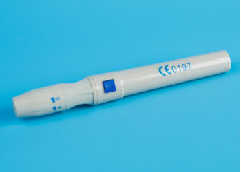 Injection &amp; Puncture Instrument Medical Pen Type Disposable Blood Lancet With Lancing Device White Color