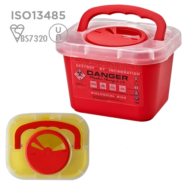 3L Needle Waste Bin Disposable Laboratory Supplies