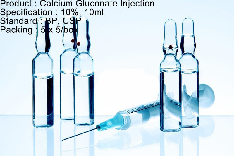 Calcium Gluconate Injection Small Volume Parenteral For Hypocalcemic Tetany