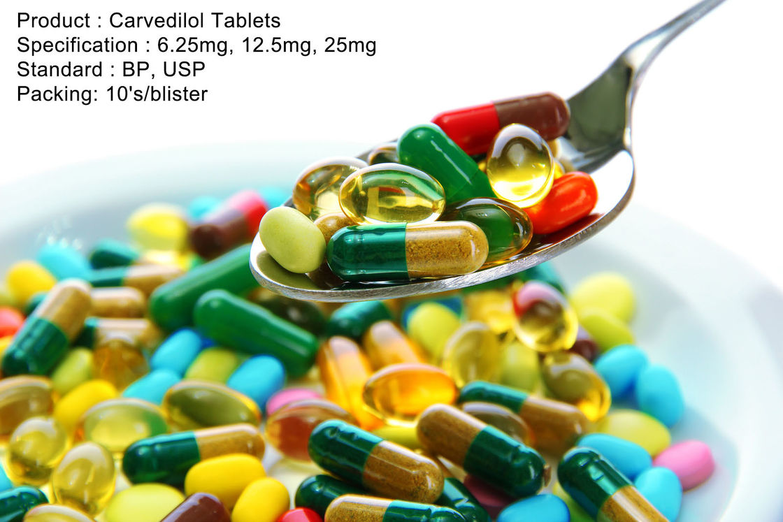 Carvedilol Tablets 6.25mg, 12.5mg, 25mg Oral Medications