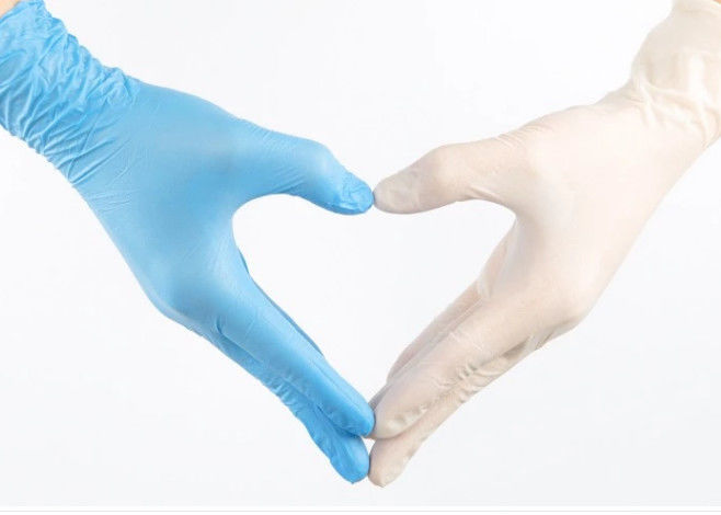 Powder Free Disposable Medical Device Nitrile Examination Gloves With Finger Texture